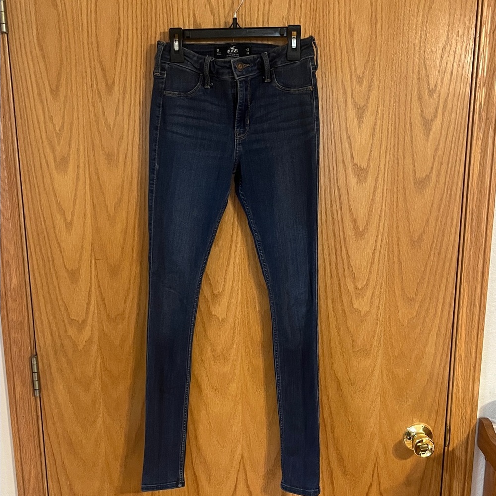Hollister Women's Deep Blue Skinny Jeans